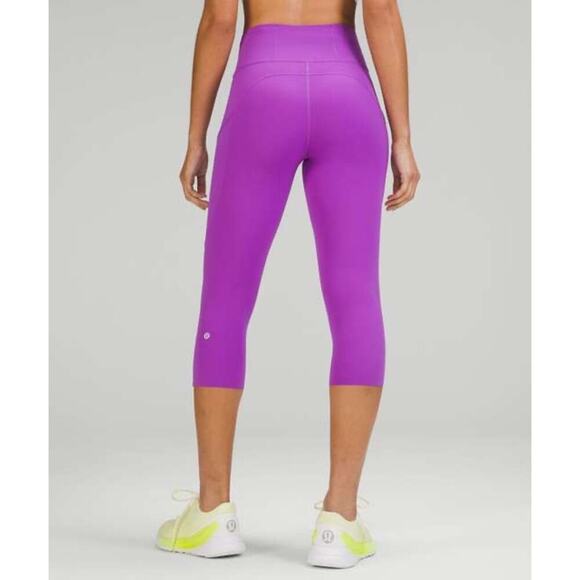 Lululemon Fast and Free High-Rise Crop 19" Moonlit Magenta Sz 6 - Picture 2 of 8
